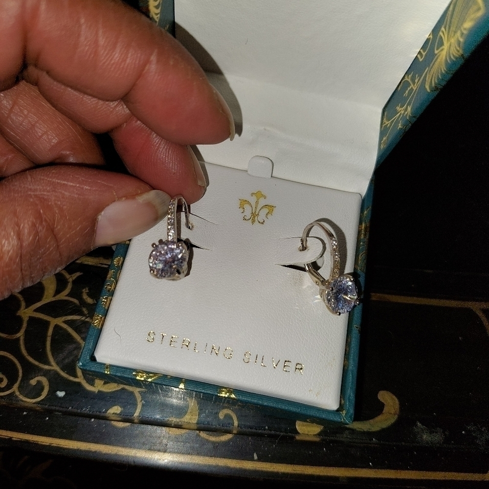 Cubic Zirconia 925 Sterling Silver Earrings